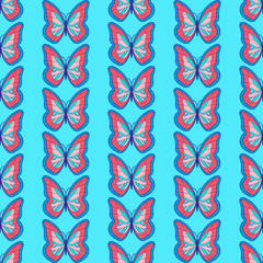 Seamless beautiful butterflies pattern. Vector illustration. EPS10