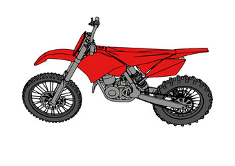 red motorcycle vector