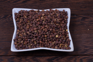 chick pea isolated on texture background
