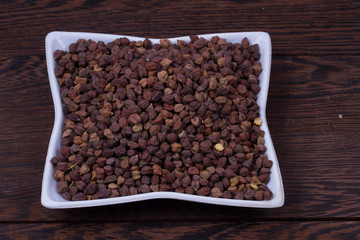 chick pea isolated on texture background