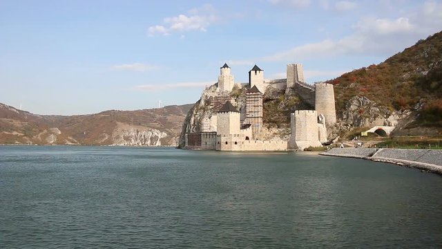 Golubac fortress Serbia on the Danube river