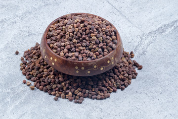 chick pea isolated on texture background