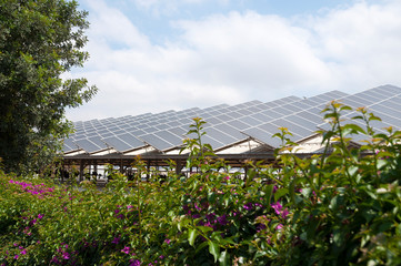  Green energy, solar panels on roof