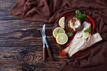 fillet of hot smoked red snappers