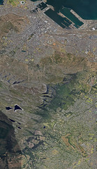 Aerial view of Table Mountain in Cape Town, South Africa