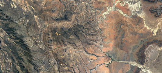 Aerial view of Fish Canyon in Namibia