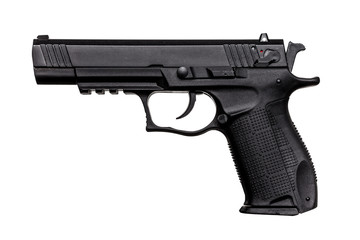 black gun pistol isolated on white