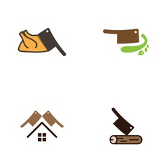 Knife Cutting Set Idea Abstract Icon Equipment Logo Design Template Element Vector