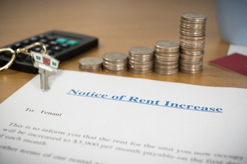 RENT INCREASE NOTICE (The Image Has Shallow Depth Of Field)