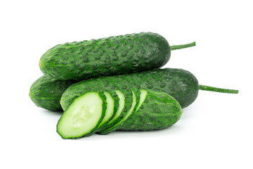 cucumber sliced isolated on white background