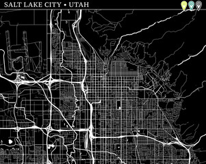 Simple map of Salt Lake City, Utah