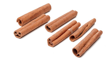 Cinnamon sticks isolated on white background