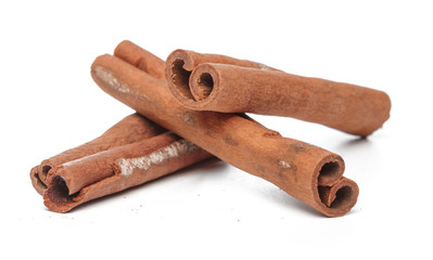 Cinnamon sticks isolated on white background