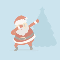Dabbing Santa Claus cute vector. Noel having fun flat cartoon design.
