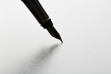 Fountain pen with clipping path on black background