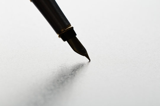 Fountain pen with clipping path on black background