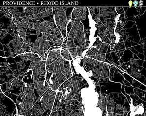 Simple map of Providence, Rhode Island