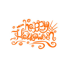 Art card for Happy Halloween.Design template for flyers, posters,ecards, invitations, brochures. Creative style. Vector illustration