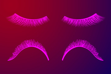 False eyelashes. Mascara decorative element vector illustration
