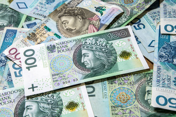 Fototapeta na wymiar Polish money business background