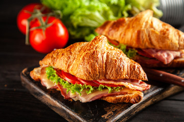Classic BLT croissant sandwiches