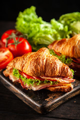 Classic BLT croissant sandwiches