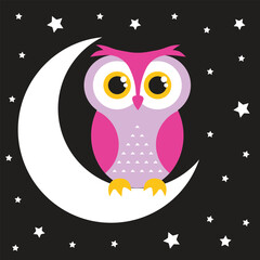 Naklejka premium owl in the moon