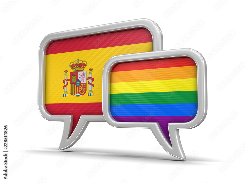 Poster speech bubbles with flags. image with clipping path
