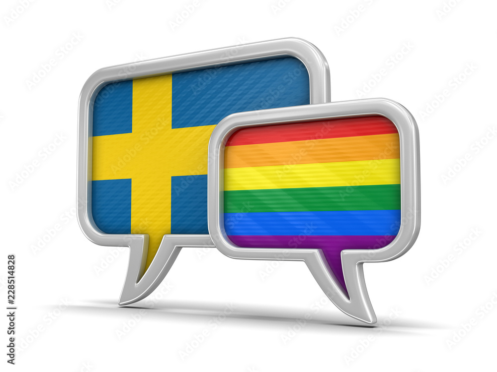 Poster speech bubbles with flags. image with clipping path