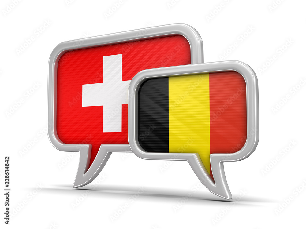Poster speech bubbles with flags. image with clipping path