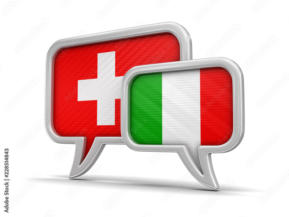 Poster speech bubbles with flags. image with clipping path