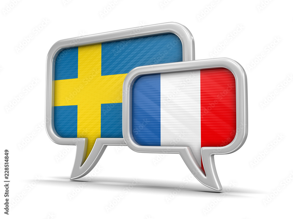 Poster speech bubbles with flags. image with clipping path