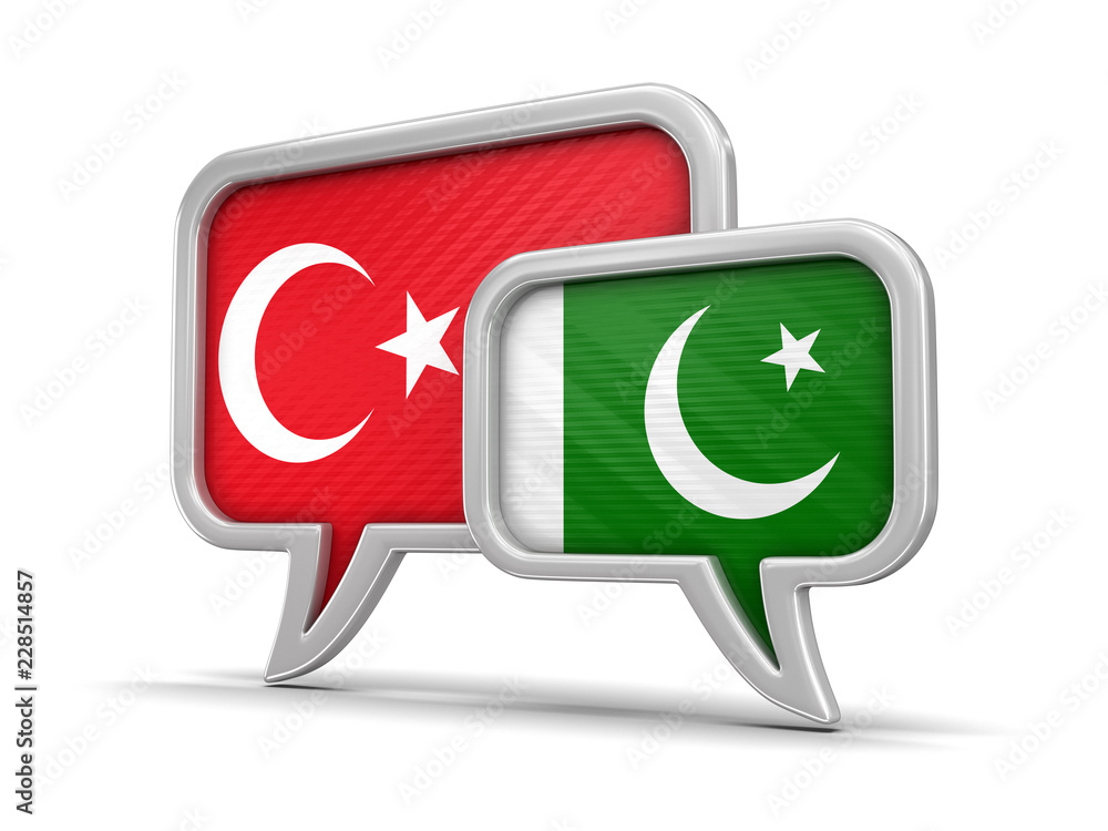 Poster speech bubbles with flags. image with clipping path