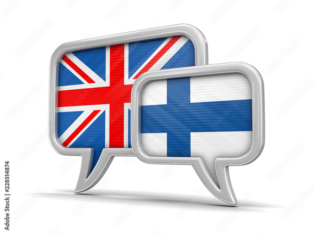 Poster speech bubbles with flags. image with clipping path