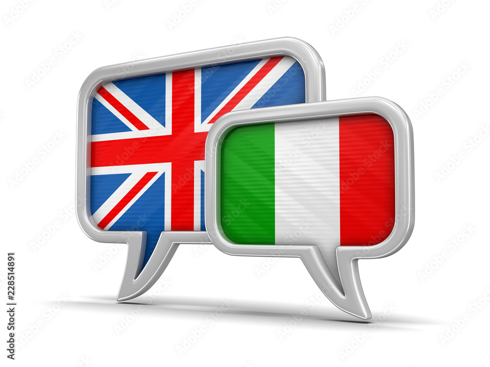 Poster speech bubbles with flags. image with clipping path