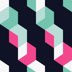 Fototapeta premium Seamless abstract geometric pattern. 3D cubes. Mosaic texture. Can be used for wallpaper, textile, invitation card, wrapping, web page background.