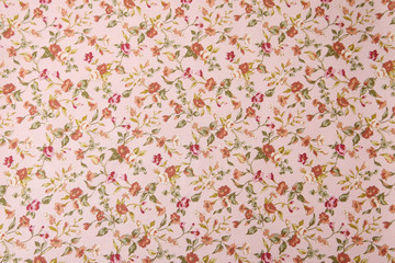 小花柄 ピンク背景 フローラルパターン | Small floral pattern with pink background