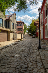 Old curved street in plovdiv,bulgaria.