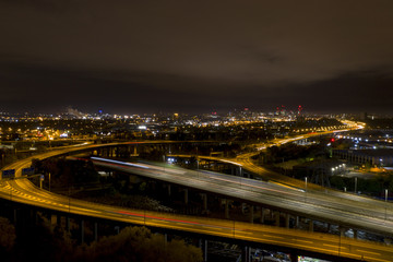 Fototapeta na wymiar Aerial view of Spaghetti Junction in Birmingham UK at night.