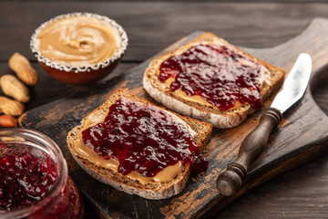 Peanut butter and jelly sandwich