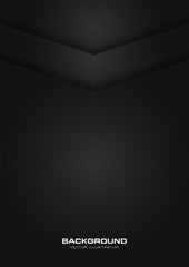abstract arrow metallic black color black frame layout modern tech design vector template background