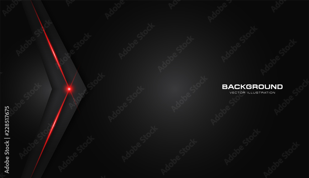 Poster abstract metallic red shiny color black frame layout modern tech design vector template background