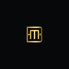 Creative Solid Minimal Letter BM or MB Logo Design In vector Format