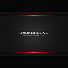abstract metallic red shiny color black frame layout modern tech design vector template background