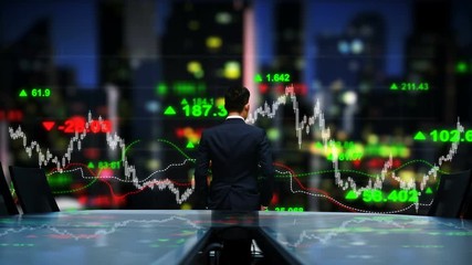 Investor with the capital market, Investment concept.