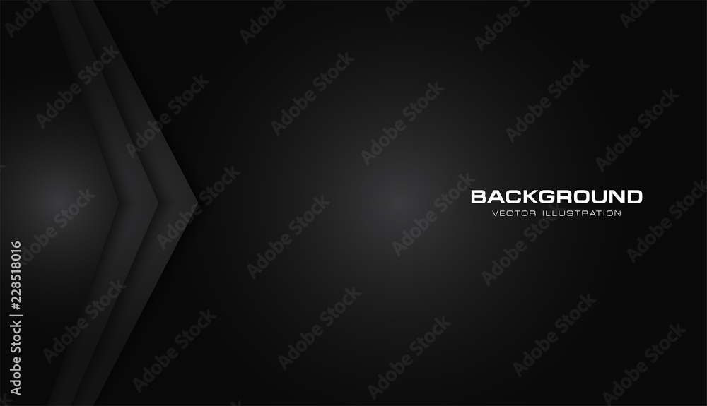 Poster abstract arrow metallic black color black frame layout modern tech design vector template background