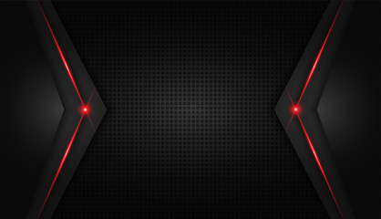 abstract metallic red shiny color black frame layout modern tech design vector template background © Demolab