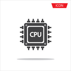 CPU icon vector, central processing unit icon vector isolated on white background.