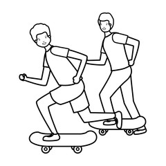 young boys practicing sports characters