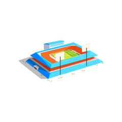 Sports stadium building, outdoor sports venue for championships, matches vector Illustration on a white background